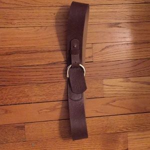 Hyde Brown Leather Belt with Silver Buckle